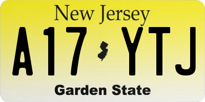 NJ license plate A17YTJ