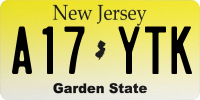 NJ license plate A17YTK