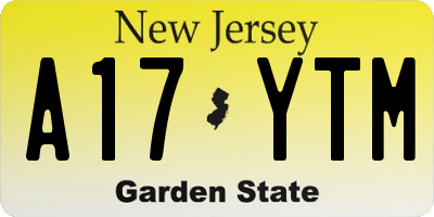NJ license plate A17YTM