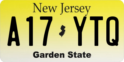 NJ license plate A17YTQ