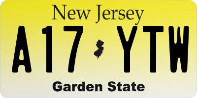 NJ license plate A17YTW