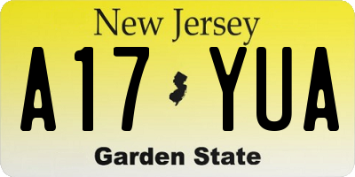 NJ license plate A17YUA