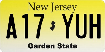 NJ license plate A17YUH