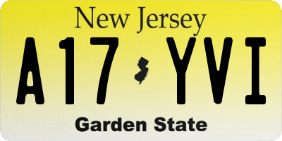 NJ license plate A17YVI
