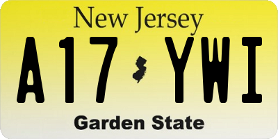 NJ license plate A17YWI