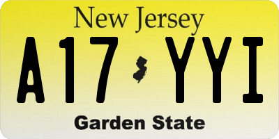NJ license plate A17YYI