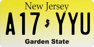 NJ license plate A17YYU