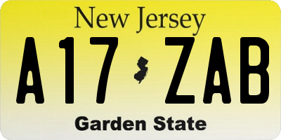 NJ license plate A17ZAB