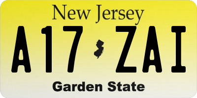 NJ license plate A17ZAI