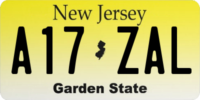 NJ license plate A17ZAL