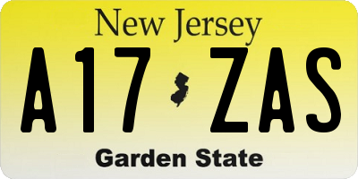 NJ license plate A17ZAS