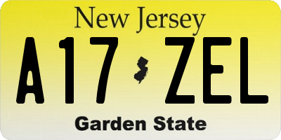 NJ license plate A17ZEL