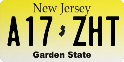 NJ license plate A17ZHT