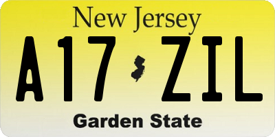 NJ license plate A17ZIL
