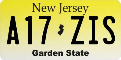 NJ license plate A17ZIS