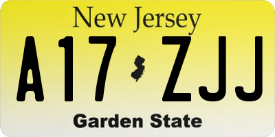 NJ license plate A17ZJJ