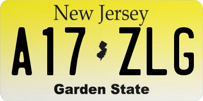NJ license plate A17ZLG