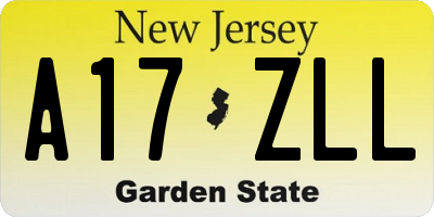 NJ license plate A17ZLL