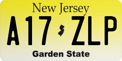 NJ license plate A17ZLP