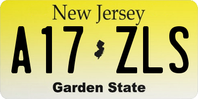 NJ license plate A17ZLS