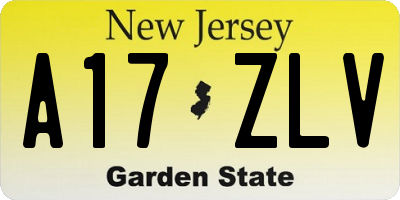 NJ license plate A17ZLV