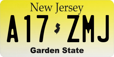 NJ license plate A17ZMJ