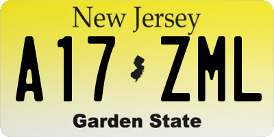 NJ license plate A17ZML