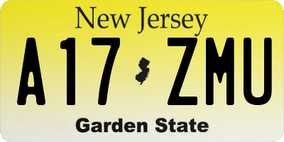 NJ license plate A17ZMU