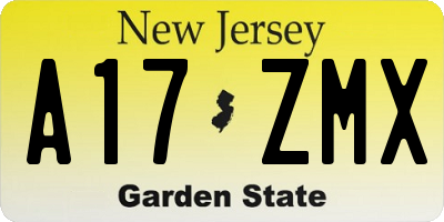 NJ license plate A17ZMX