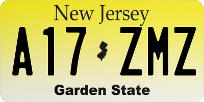 NJ license plate A17ZMZ