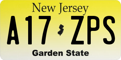 NJ license plate A17ZPS