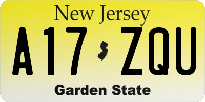 NJ license plate A17ZQU