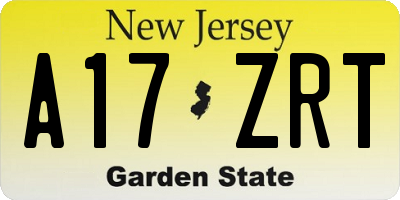 NJ license plate A17ZRT