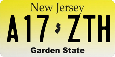 NJ license plate A17ZTH