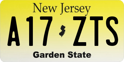 NJ license plate A17ZTS