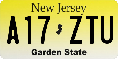 NJ license plate A17ZTU