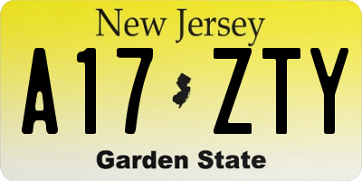 NJ license plate A17ZTY
