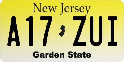 NJ license plate A17ZUI