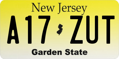 NJ license plate A17ZUT