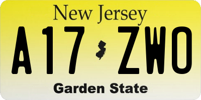 NJ license plate A17ZWO