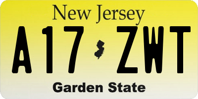 NJ license plate A17ZWT