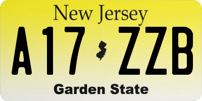 NJ license plate A17ZZB