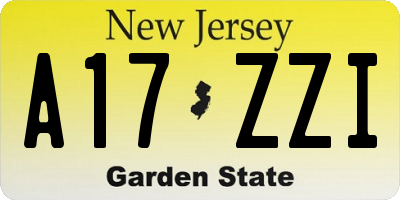 NJ license plate A17ZZI
