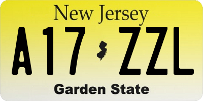 NJ license plate A17ZZL