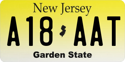 NJ license plate A18AAT