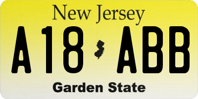 NJ license plate A18ABB