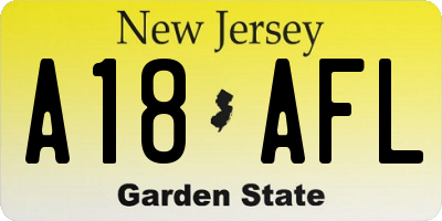 NJ license plate A18AFL