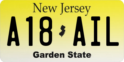 NJ license plate A18AIL