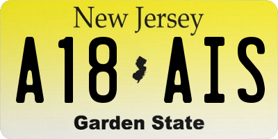 NJ license plate A18AIS