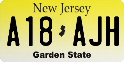 NJ license plate A18AJH